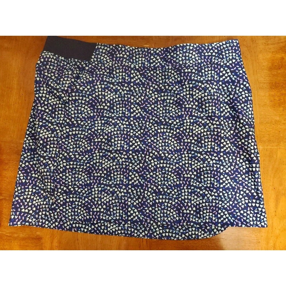 Cypress Club Navy Blue Geometric Pattern Skort Skirt Athletic Athleisure Size XL